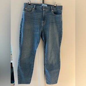 7 For All Mankind B(air) Light Blue Denim Cropped Jeans
